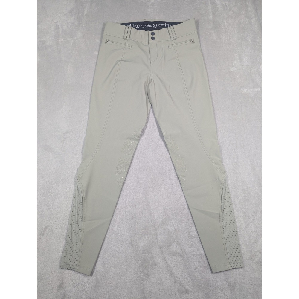 Kerrits Riding Pants Medium Beige Knee Patch Breeches Ventilated Ankle Womens